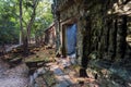 Abandoned area around the 12th century Preah Khan temple with gates, brick walls of Cambodia. Historical ruins in Angkor Royalty Free Stock Photo