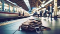 Abandoned Backpack and Phone in Japanese Train Station