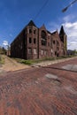 Abandoned Baptist Church and Red Brick Streets - McKeesport, Pennsylvania Royalty Free Stock Photo