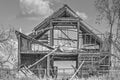 Abandoned Barn in Black and White Royalty Free Stock Photo