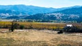 Abandoned barn with fallow field near Los Padres National Forest Royalty Free Stock Photo