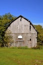 Abandoned barn and outdoor basketball