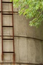 Abandoned barn with silo and ladder Royalty Free Stock Photo