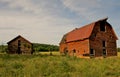 Abandoned barns in the country.