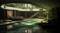 Contemporary Conceptual Living Room With Moss Pool