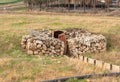 Abandoned  battle trenches after the Yom Kippur War near Mehola village in the Palestinian territory in Israel Royalty Free Stock Photo