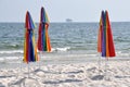 Abandoned Beach and Oil Rig Royalty Free Stock Photo