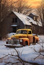 Abandoned Beauty: Capturing the Timeless Charm of an Old Truck i Royalty Free Stock Photo