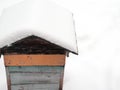 Abandoned beehive in winter