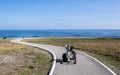 Leisure image of an abandoned bicycle parked on the cycling track