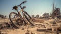 Abandoned Bicycle In Ruins: A Post-apocalyptic Image