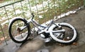 Abandoned bicycle in snow