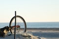 Abandoned bike on beach Royalty Free Stock Photo