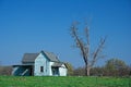 Abandoned blue farm house Royalty Free Stock Photo