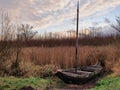 Abandoned boat in Biesbosch National Park, Brabant