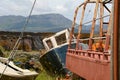 Abandoned Boat in Boatyard Royalty Free Stock Photo