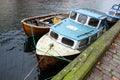 Abandoned boat at Christianshavn canal in Copenhagen, Denmark Royalty Free Stock Photo