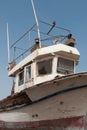 Abandoned boat close up