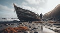 Abandoned Boat On The Coast Epic Portraiture In 8k Resolution