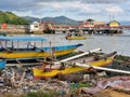 Abandoned boat on the edge of Amahami Beach Royalty Free Stock Photo