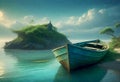 Abandoned Boat in Green Seascape