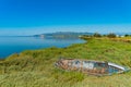 Abandoned boat remains on a beach