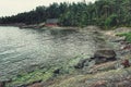 Abandoned boathouse in the archipelago in Sweden