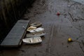 Abandoned boats on dry land Royalty Free Stock Photo