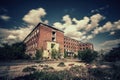 Abandoned brick building at blue sky Royalty Free Stock Photo