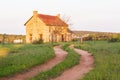 Abandoned brick farm house in the Texas hill country Royalty Free Stock Photo