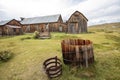 Abandoned wood buildings in Old West ghost town Bodie, California Royalty Free Stock Photo