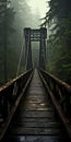 Abandoned Bridge In Fog: A Dark Adventure In Northwest Style