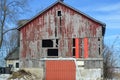 Abandoned, Broken, Red Barn, Neglected Royalty Free Stock Photo