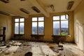 Abandoned and brownfield school interior in Bulgaria old soviet style school. Royalty Free Stock Photo