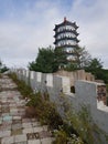 An abandoned Buddhist pagoda in the small Chinese city of Hunchun.