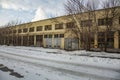 Abandoned building of the aircraft factory. Moscow Royalty Free Stock Photo