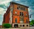 Abandoned building with art mural in downtown Springfield Ohio Royalty Free Stock Photo
