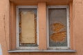 Abandoned Building with Boarded Up Windows, Old House Texture Background, Dilapidated Property Royalty Free Stock Photo