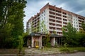 An abandoned building in the city of Pripyat