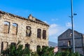 Abandoned building, detroyed during Bosnian War at Bulevar Street in Mostar city, Bosnia and Herzegovina