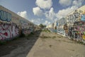 Abandoned building with graffiti in California