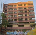 Abandoned building and graffiti Royalty Free Stock Photo