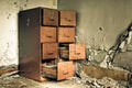 Abandoned Building Grunge File Cabinet Royalty Free Stock Photo