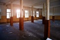 Abandoned building interior, dirty room, rotten peeled walls