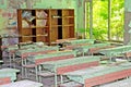 Abandoned Building Interior in school in Chernobyl Zone. Chornobyl Disaster