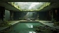 Abandoned Building With Pool: A Sci-fi Inspired Japanese Oasis