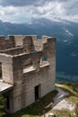 Abandoned Building Ruins in Italian Dolomites Alps Scenery Royalty Free Stock Photo