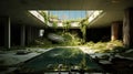 Abandoned Building Transformed Into Terragen-style Pool With Plants And Stones Royalty Free Stock Photo