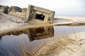Abandoned bunker on beach Royalty Free Stock Photo