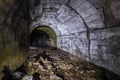 Abandoned bunker tunnel with concrete walls Royalty Free Stock Photo